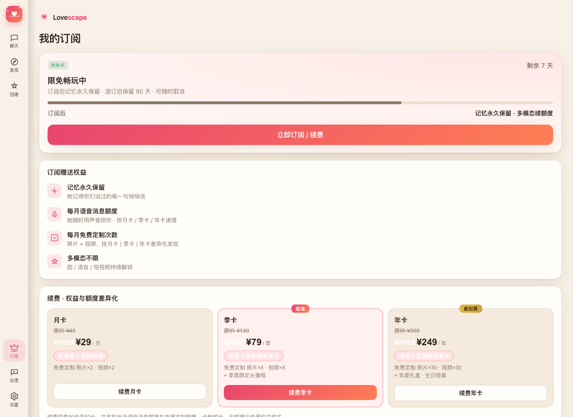 我的订阅原型截图